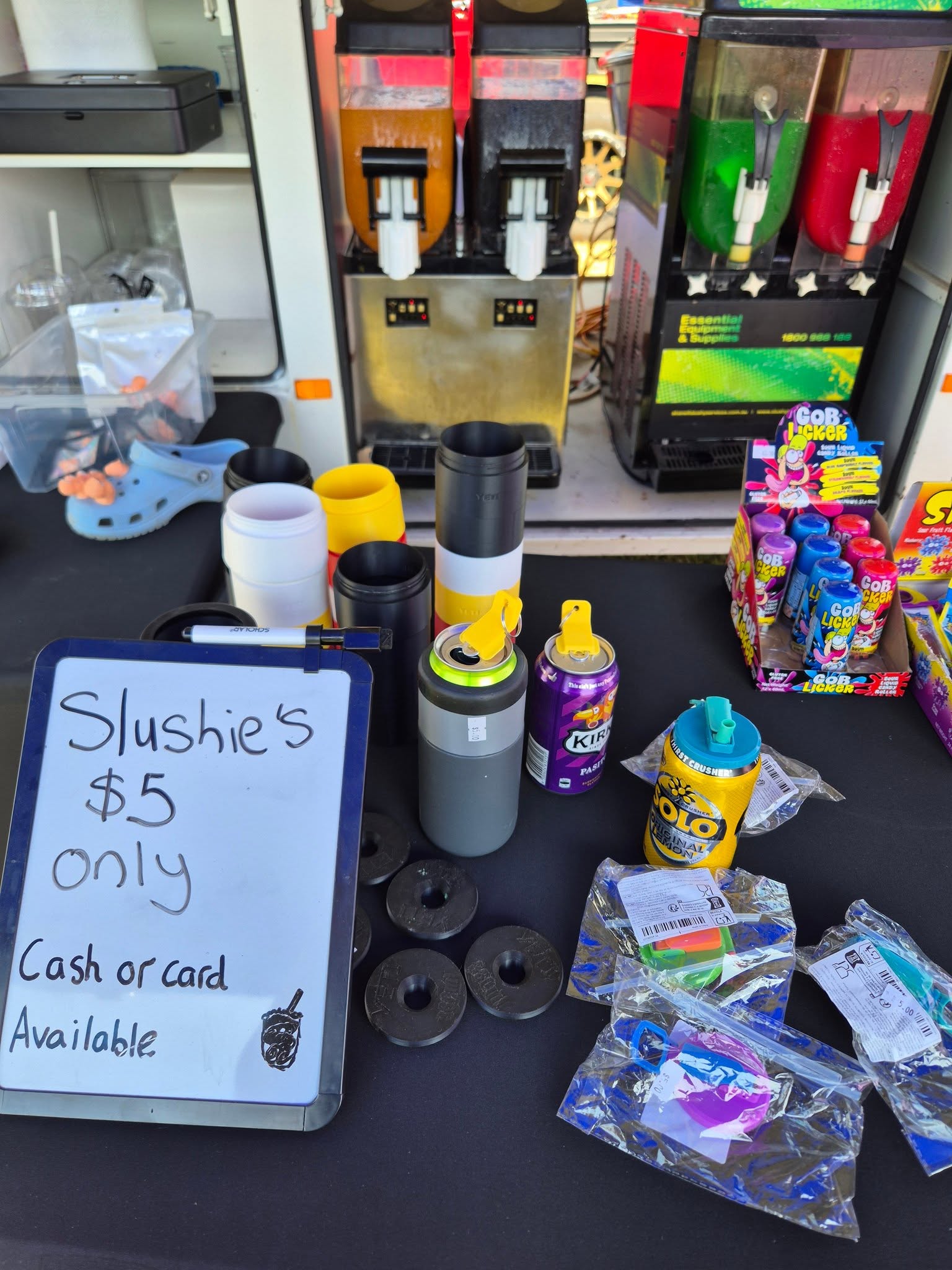 Creative Slushies and 3D prints event display